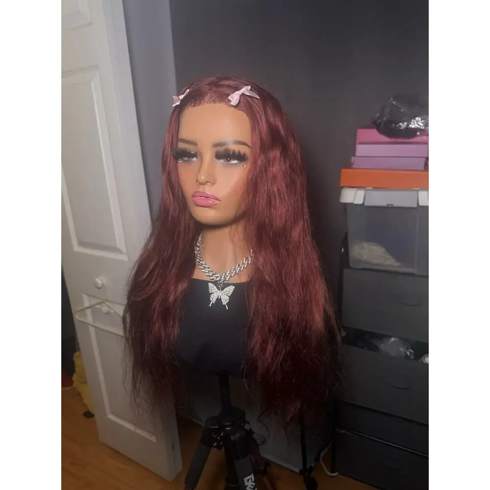 100% Human Hair 13x4 Lace Front Wig Burgundy
